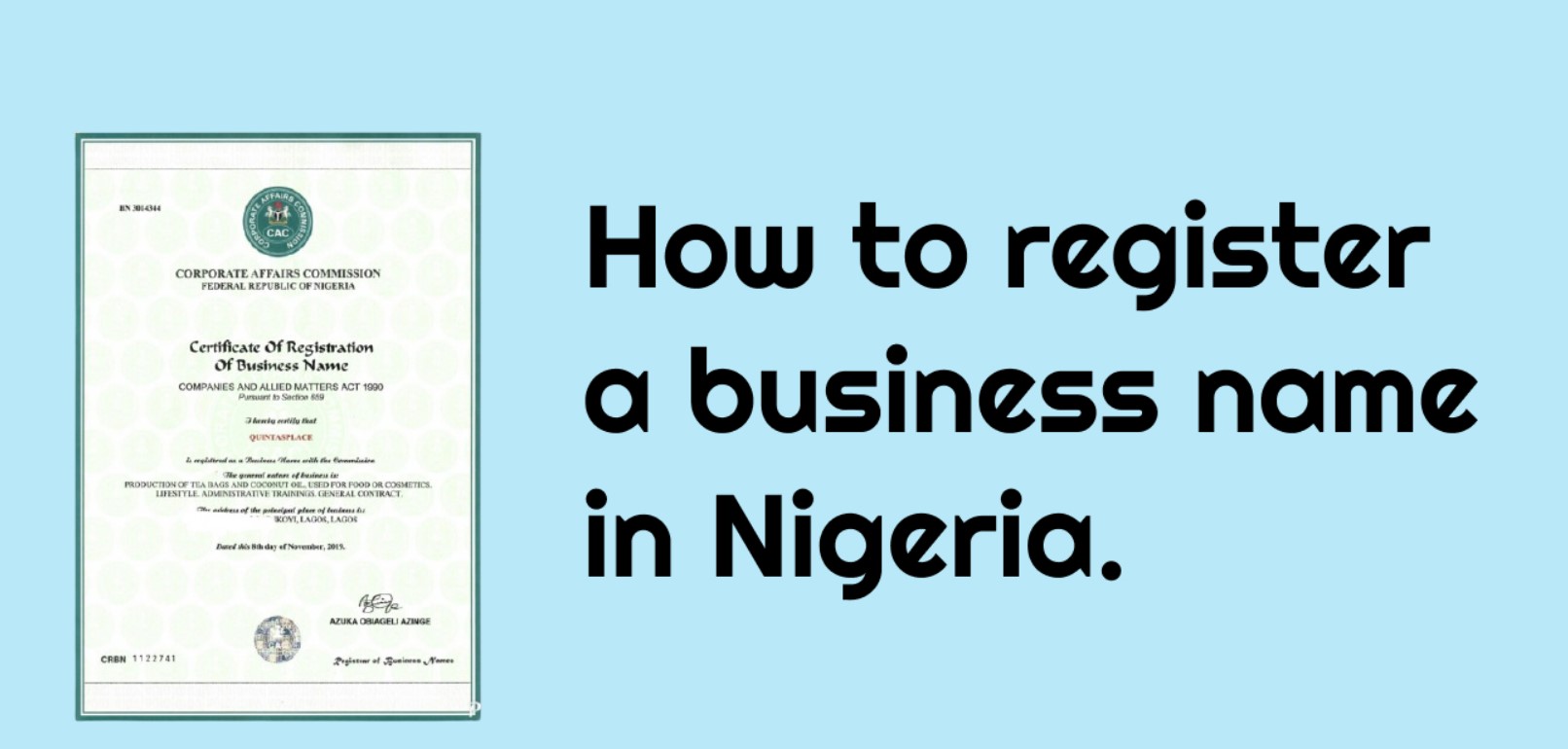 How to Register A Business Name in Nigeria