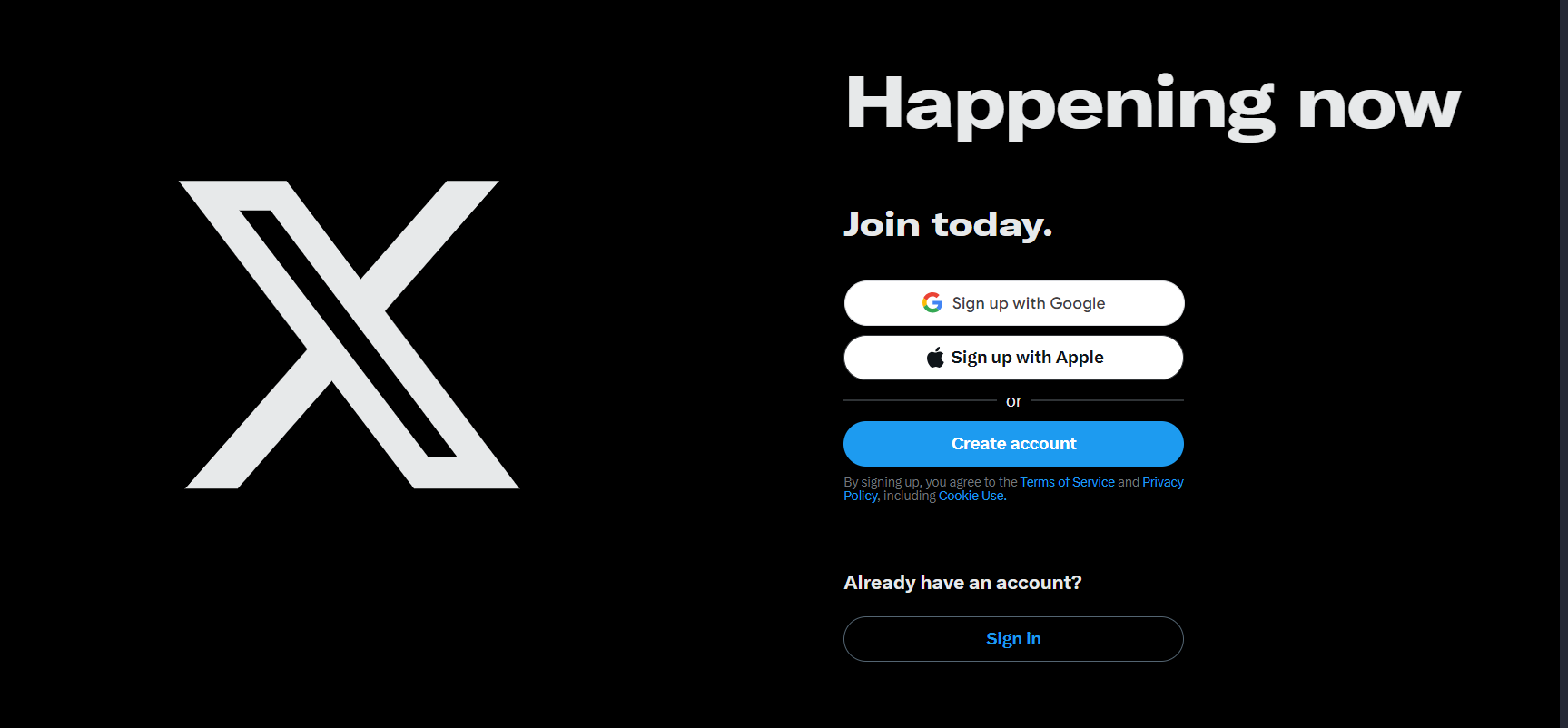 'X' Domain Homepage