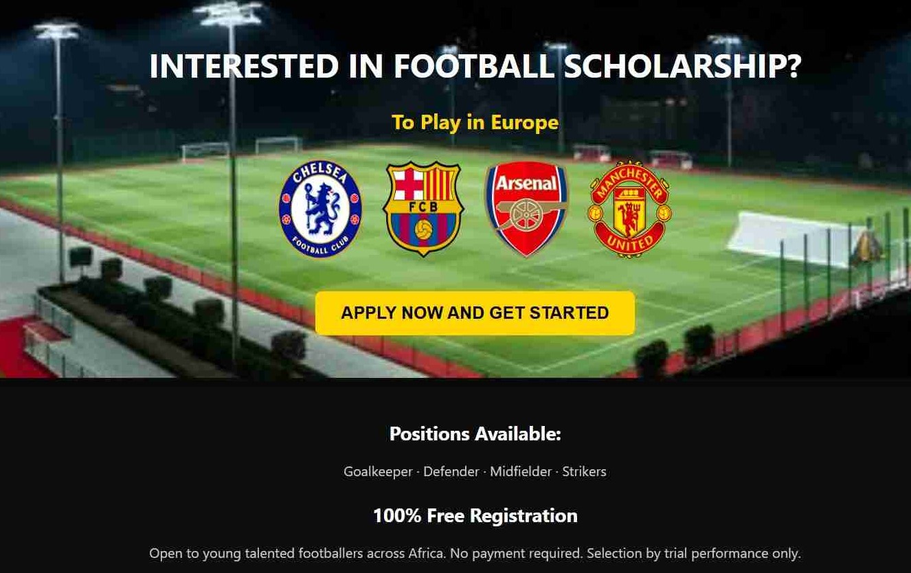 Football Academy Scholarship with Visa Sponsorship